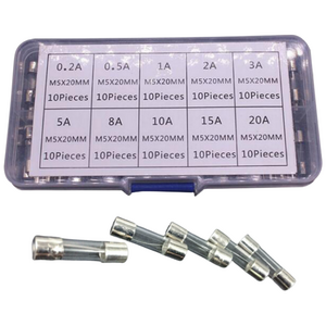 (제이케이) 유리관휴즈 퓨즈 10종 유리관 5*20mm 100pcs 자동차 CAR FUSES, 1세트