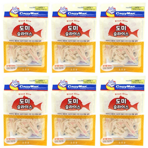 캐티맨 고양이 슬라이스 간식, 도미맛, 30g, 6개