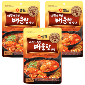 샘표 바닷가횟집 매운탕 찌개양념, 140g, 3개