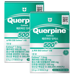 퀘르파인 잇리스 퀘르세틴 브로멜라인 소포레틴 케르세틴 퀘르틴산 특허 유산균, 2박스, 21회분