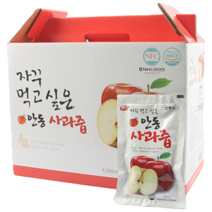 안동사과즙 저온살균 무첨가 사과100착즙 자꾸먹고싶은안동사과즙, 100ml, 150개