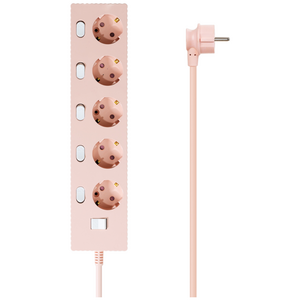 파워존 4000W 고용량 웨이브 개별스위치 과부하차단 5구 멀티탭 콘센트 50cm 1.5m 3m 5m 7m, 개별스위치 5구1.5m 파스텔핑크, 1개