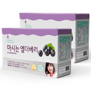 베베푸드 마시는 엘더베리 20p, 2개, 엘더베리 + 사과 혼합맛, 800ml