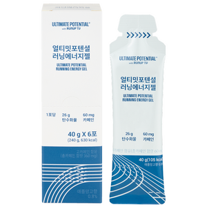 얼티밋포텐셜 러닝에너지젤 탄수화물 팔라티노스 카페인 러닝 마라톤 파워젤(40g/6포), 6개, 40g