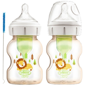닥터브라운 옵션스 플러스 PPSU 와이드넥 데코 젖병 2P (1단계 젖꼭지포함), 일반, 1개, 150ml, 라이언
