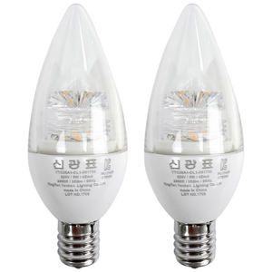 LED 베이직 신광 촛대구 E17 5W 에디슨전구 인테리어용전구 카페조명, 주광색, 2개