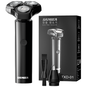 SAMSEA 360도 휴대용 2 in 1 전기 전동면도기, TXD-01, 블랙
