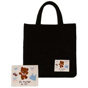러블리라벨 직조 라벨 DIY 가방 악세사리 라벨 캐릭터 직조 라벨 면 라벨 소량 제작, 30개, 리본 리틀베어