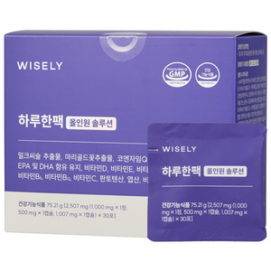 와이즐리 오메가3 멀티비타민 미네랄 밀크씨슬 루테인 아스타잔틴 코엔자임Q10 하루한팩 올인원 솔루션, 1개, 30회분