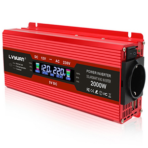 루앤 차량용 LCD 인버터 유사계단파 2000W 220V 60hz 한국형 KC인증, 레드 용량 2000W 전압 12V, 1개