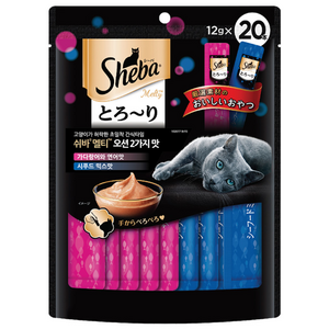 쉬바 고양이 멜티 파우치 간식 20p, 혼합맛(가다랑어/연어/시푸드믹스), 12g, 1세트