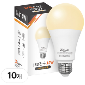 닥터룩스 LED 전구 14W, 10개, 전구색