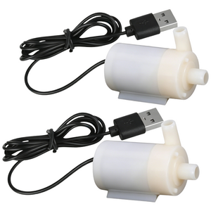 USB 미니 잠수펌프 2개입 DC3-5V 소형 워터펌프 어항 분수 양액재배 정원 DIY 수중펌프, 2개, 0.8W
