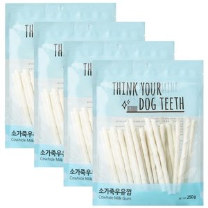 띵크유어도그티 강아지 우유껌 스틱형 44P, 소가죽, 250g, 4개
