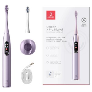 APP연동 오클린 X Pro 디지털 Oclean X Pro Digital 스마트 터치 스크린 전동칫술 분당 84000회 IPX7방수 1년무상A/S, 퍼플, 1개, 보라