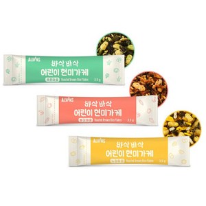 엘빈즈 바삭바삭 어린이 현미가케, 빨강마을 + 노랑마을 + 푸른마을, 3세트, 28g