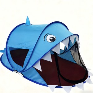 SHYP 원터치 캐릭터 실내 텐트 모기장 놀이텐트, 블루 상어, 1개