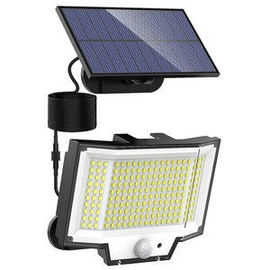 태양광 200 LED 리모컨 벽부등, 블랙