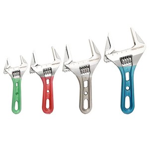 맥스파워툴 광폭 경량 몽키스패너 컬러그립 MX-200S 140mm, 1개