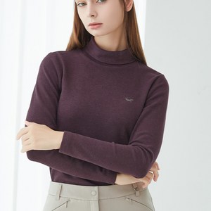 [울시] 여성 듀스텍스 하이넥 하이넥 기모 티셔츠 스판 티셔츠 골프 티셔츠 목폴라 티셔츠