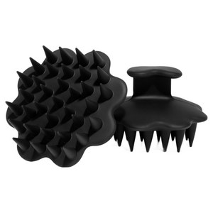 블라제스 위생적인 실리콘 일체형 샴푸 두피 브러쉬, 1개, 블랙