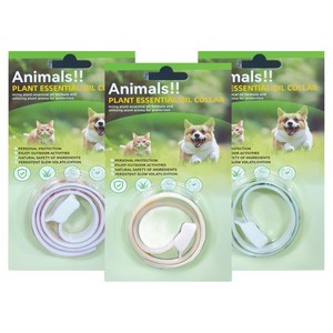 리리월드 강아지 고양이 천연 오일 벌레 퇴치 진드기 목걸이 세트, 3개, 10ml, 혼합 L(10-30kg)