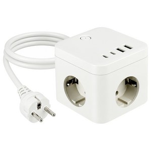 라이프썸 큐브 멀티탭 4포트 USB C타입 1.8m (LFS-HA53) 4종 택1, 1개, 그레이