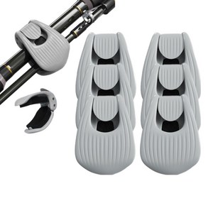 e편한낚시 루어 낚시대 고정 홀더 로드 보호 클립, 6개, 그레이