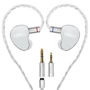 CVJ NEKO 인이어 HI-FI 유선이어폰 / 네코 음악 게이밍 이어폰 /ED, 실버, CVJ 네코