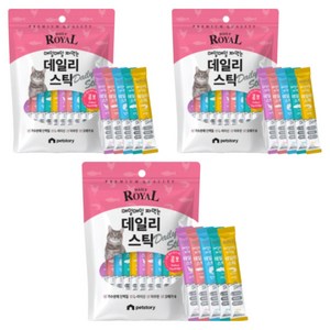펫스토리로얄 펫스토리 고양이 프리미엄 데일리스틱 짜먹이는 간식 30p, 콤보, 450g, 3개