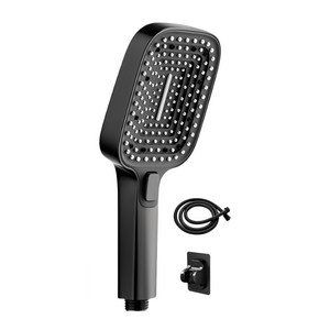 아크배라 프리미엄 초강력 3단 샤워기 헤드 호스 거치대 세트, 블랙색, 1개