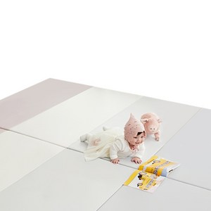 알집매트 실리온 유아폴더매트, 그레이핑크