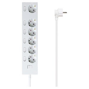 파워존 자동소화 4000W 고용량 웨이브 개별스위치 과부하차단 6구 멀티탭 50cm 1.5m 3m 5m 7m, 자동소화 개별스위치 6구 5m 화이트, 1개, W9ME650WT
