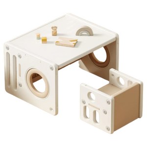 꼬마랑 유아 책상 의자 4in1, 베이지