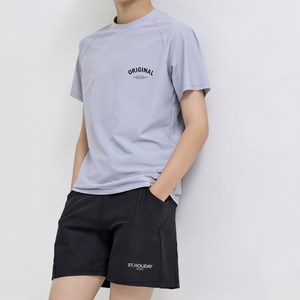 아동 주니어 반팔 래쉬가드 보드숏 상하 세트 DH49GR-2 비치웨어 수영복