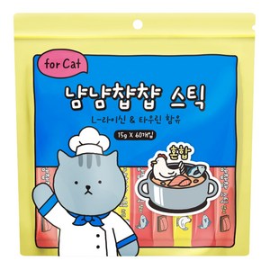 냠냠챱챱 스틱 짜먹는 고양이 대용량 간식, 15g, 60개, 혼합