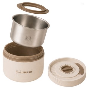 온결 316 스테인리스 밀폐 도시락통 세트 420ml 2개 620ml 1개 보온가방 포함, 화이트, 3개