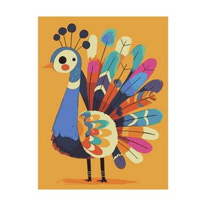 코지하루 DIY 명화그리기 유화 그림 그리기 아크릴화 알록달록 애니멀즈, 공작 30x40 (T164), 1개