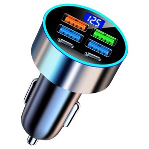 차량용 고속 충전기 시거잭 멀티소켓 차량충전기 4개 Usb+2개 type-c 급속 충전구, 블랙, 3A