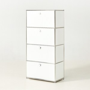 미드퍼 베이직 싱글4단 철제 미드센츄리 모듈 수납장 770x400x1530 4단 화이트