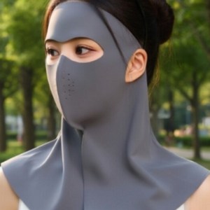 기세온 자외선차단 마스크 골프 얼굴가리개 등산 안면마스크 러닝 얼굴햇빛가리개 공사현장 여름넥워머 쿨핏 풀페이스 스포츠 웨어, 다크그레이, 1개
