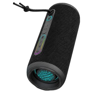 YOLOEMOT T13 휴대용 무선 블루투스 스피커 24W 캠핑용 LED TWS IPX7방수 야외용, 블랙
