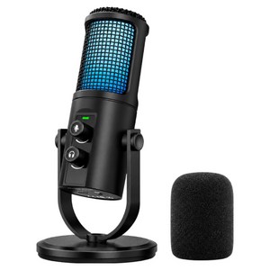 포렙 USB RGB 콘덴서 붐암 호환 방송용 게이밍 PC 마이크, 블랙, OU430