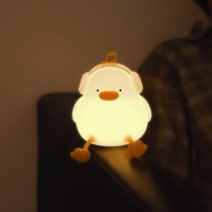 Anystar 실리콘 오리 무드등 타이머 수면등, 흰색