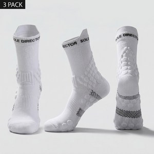 솔디렉터 스포츠양말 남자여자 기능성 마사지 족저근막염 러닝 등산 삭스, 3개, 제트블랙