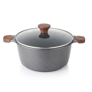SENSARTE 마블 코팅 논스틱 양수냄비( IH인덕션 사용 가능), 1개, 그레이, 24cm