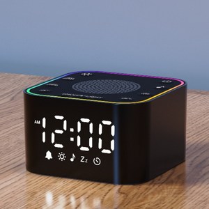 Ageye LED 알람시계 인테리어 탁상시계 USB 디지털 미니 무소음시계, 블랙