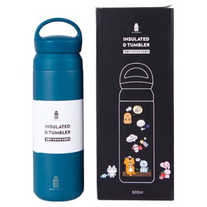 마마픽스 심플 스텐 텀블러 보온 보냉병, D텀블러-블루, 500ml, 1개