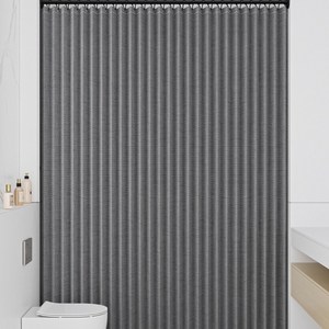 Alemon 자동접힘 욕실샤워커튼+ 양쪽 초강력 자석 방수 건습분리, 블랙 * 150*200cm * 1세트, 1개