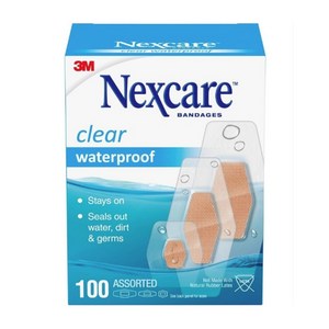 3M 넥스케어 방수 밴드 3가지 사이즈 100개입, 1박스, 투명